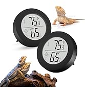 Thlevel 2 Pack Reptile Tank Thermometer and Terrarium Humidity Gauge for Bearded Dragon, Jumping ...