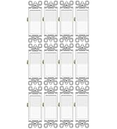 3 Way Decora Switch White, Greencycle 12 Pack Three Way Light Switch Rocker Switch 15A 120/277V, ...