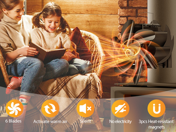 pipe mounted wood stove fan