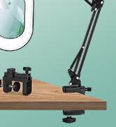 KMDES 12X &amp; 30X 3 Setion Long Arm Magnifying Glass with Light and Stand, Workbench Magnifying Lam...