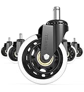 WEWILL Office Chair Wheels - Rubber Casters Replacement Universal Fit 98% Chair(Set of 5) Heavy D...