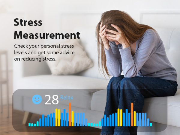 Smartwatch for women with all-day stress monitoring to support daily wellness awareness