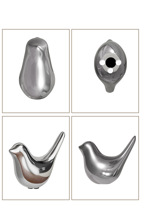 Silver bird toilet bolt covers decorative