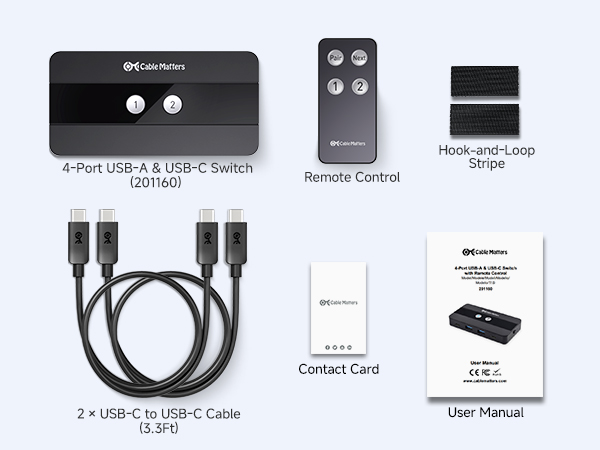 Efficient USB switch for sharing 2 USB-A and 2 USB-C peripherals between hosts