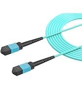 Buacoz 7 Meters OM4 8 Cores MPO-MPO Connector Optical Fiber Patch Cord 50/125 Multimode Fan-Out J...