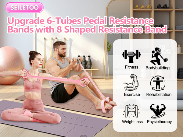 fitness pedal puller rope