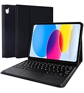 LAMA Touchpad iPad 10th Generation Case with Keyboard, Smart Detachable Keyboard Folio Cover for ...