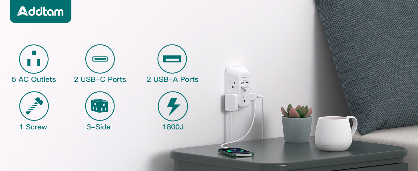 AD5004C2-surge protector outlet extender