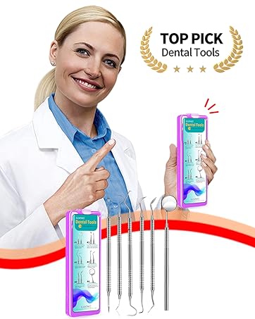 G.CATACC dental tools with dental pick, tartar remover for teeth, mouth mirror, gum cleaner