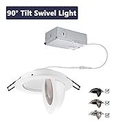 POPANU Gimbal LED Recessed Light - 6Pack 4 inch White Swivel Gimbal Can Light Canless Ceiling Lig...