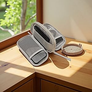 "Quick-Clean Electronics Bag - Wipeable fabric resists coffee stains. 