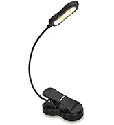 Merisky Rechargeable Book Light: Clip on LED Book Light for Reading in Bed -Adjustable 3 Color x ...