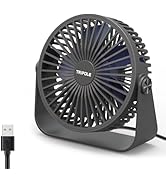 TriPole USB Desk Fan 4.5 Inches Portable Mini Fan Powerful 3 Speeds Wind Personal Desktop Fan wit...