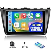 SIXTOP 4G+64G Android Car Stereo Radio for Mazda 6 2007-2012 Wireless CarPlay Android Auto, 9 inc...