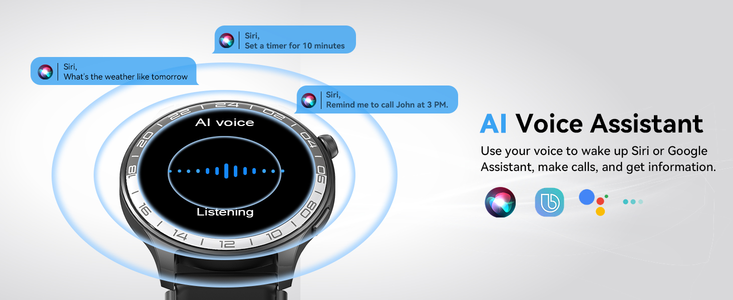 ai voice assistant, use it to free your hands, set alarm or ask question just on your wrist
