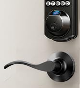 Veise Wi-Fi Fingerprint Smart Lock with Handle Set, Remote App Control, Keyless Entry Front Door ...