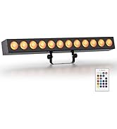DazzlingStage Battery Powered Stage Light Bar,120W 12 LED RGBWA+UV Rechargeable Wash Lights Bar w...