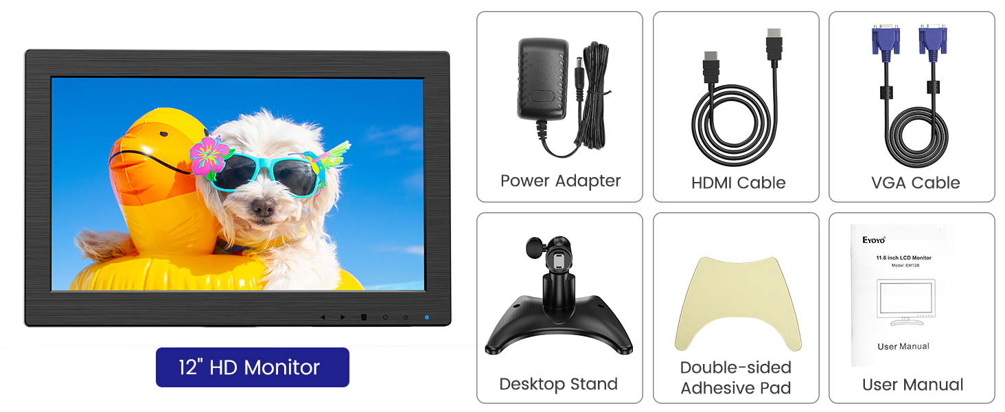 Eyoyo EM116DF 12 Small Monitor Mini LED Screen