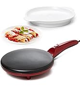 Moss &amp; Stone Electric Crepe Maker, Pan APO Portable Crepe Maker &amp; Hot Plate Cooktop ON/OFF Switch...