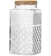 ANSQU 0.87 Gallon /111.5oz Glass Jar with Bamboo Lid, Large Cookie Jar, Glass Food Storage Contai...