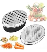 Stainless Steel Cheese Grater with Airtight Storage Container - Box Grater for Kitchen, Shredder ...