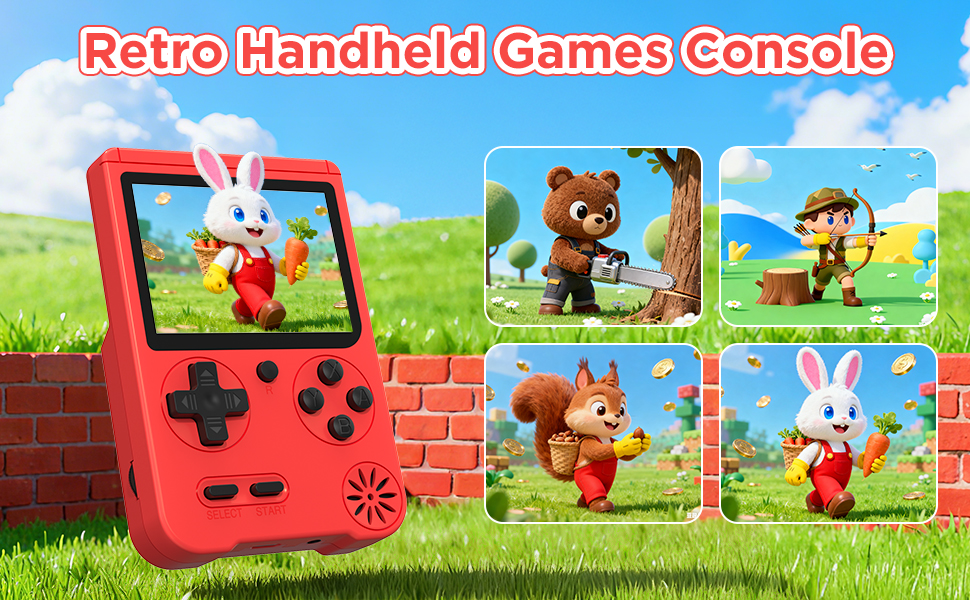 Rechargeable Portable Electronic Gaming System Pocket Mini Arcade Red rechargeable battery