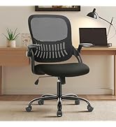 Sweetcrispy Ergonomic Office Desk Chair Mesh Adjustable Swivel Mid-Back Computer Chair with Lumba...