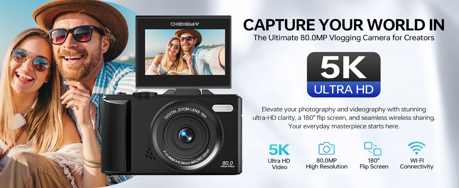 W100-Digital Camera-Black-V1