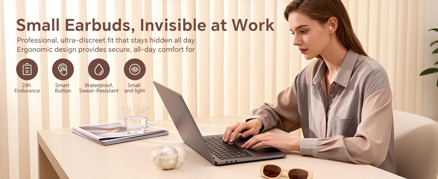 Small Earbuds, invisible at Work