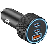 USB C Car Charger, 3-Port 67W Dual USB-C & USB-A Car Power Adapter PD/QC Fast Charging Cigarette ...