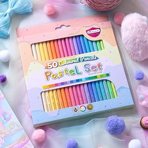 MASTERART Colored Pencils Pastel Set 50 Colors