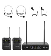 Phenyx Pro UHF Wireless Microphone System w/ 2x30 Tunable Frequencies, Metal Cordless Mic Set, 20...