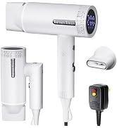 Foldable Hair Dryer 150000 RPM,1600W Ceramic Ionic Professional Hair Blow Dryer with Diffuser &amp; L...