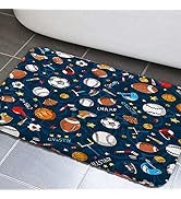 JAWO Sport Bath Mat, Boys Basketball Football Bathroom Rug Shower Floor, Baseball Soccer Hockey S...