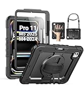 SEYMAC for iPad Pro 11 Inch Case 2024 (M4), Heavy Duty Shockproof Protective Case with Screen Pro...