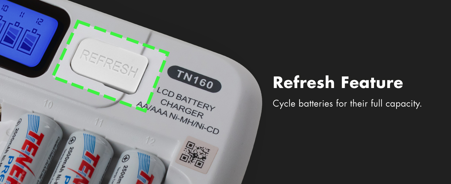 Cycle batteries for their full capacity using refresh button