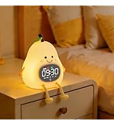 Aokpsrt Pear Alarm Clock with Night Light for Kids with Sleep Training Light and White Noise, Rec...