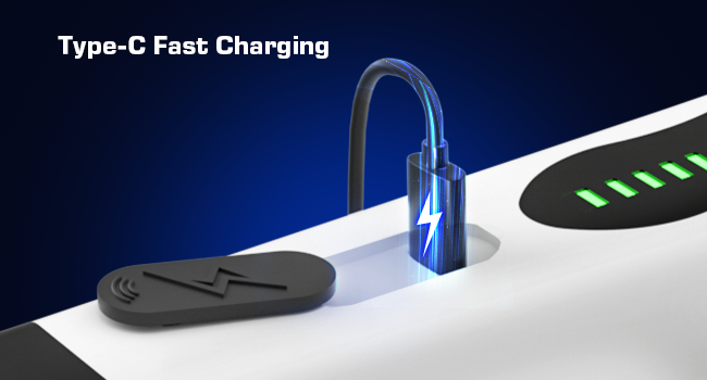 Type-C Fast Charging,3 Hours Fast Charging