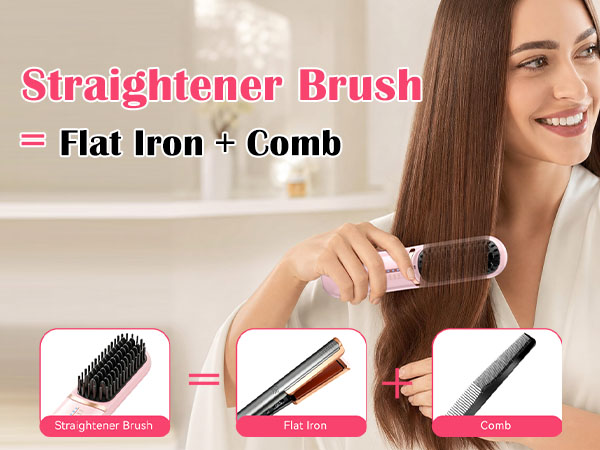 hair straightener brush cordless