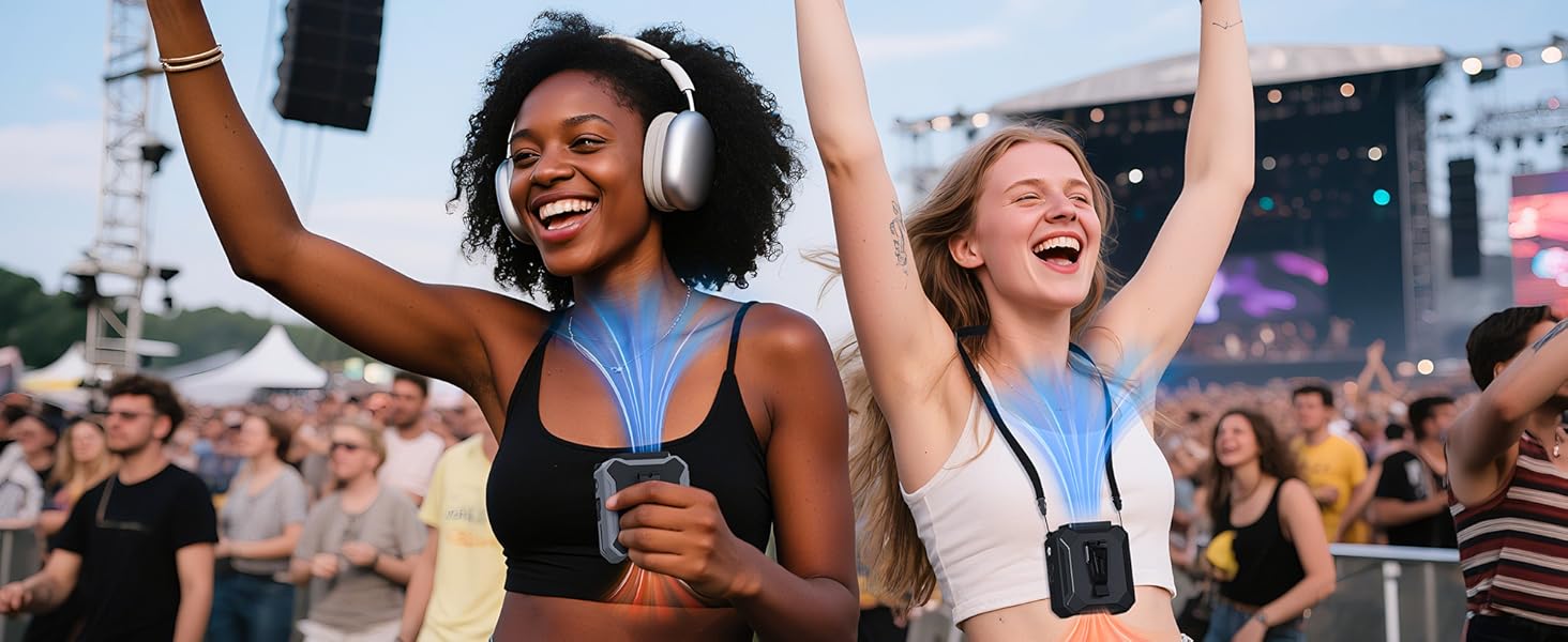 waist fan features a built-in 1.6-ft retractable Type-C cable