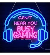 Game Neon Signs for Wall Decor - 13.5x14.7in USB Powered LED Neon Lights for Gaming Room Decorati...