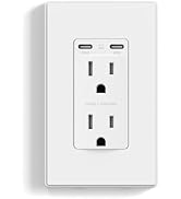 ELEGRP 65W USB C Outlet Receptacle for Laptop, Power Delivery 15 Amp Wall Outlet with USB C Ports...
