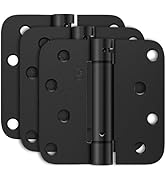 Bubxo 3 Pack Black Self Closing Door Hinges, 4 Inch Auto Close Door Hinges with 5/8'' Radius Corn...
