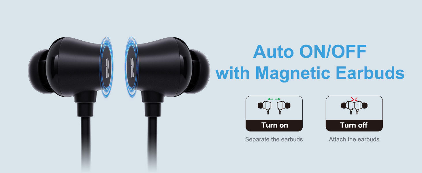 Magnetic Earbuds with Auto ON/OFF