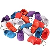 HEEPDD 20Pcs Shoe Keychains, Mini Silicone Slippers Keychains Little Shoes Key Rings Pendant for ...