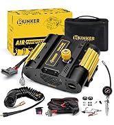 BUNKER INDUST 12V Twin Motor Air Compressor Offroad On-Board Air Pump Tire Inflator with Pressure...