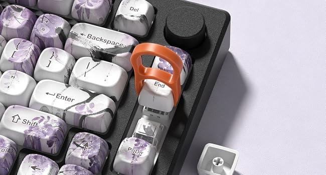 MOA Romantic Purple Keycaps, Custom PBT Keycaps Set Mechanical Keyboard Key Caps