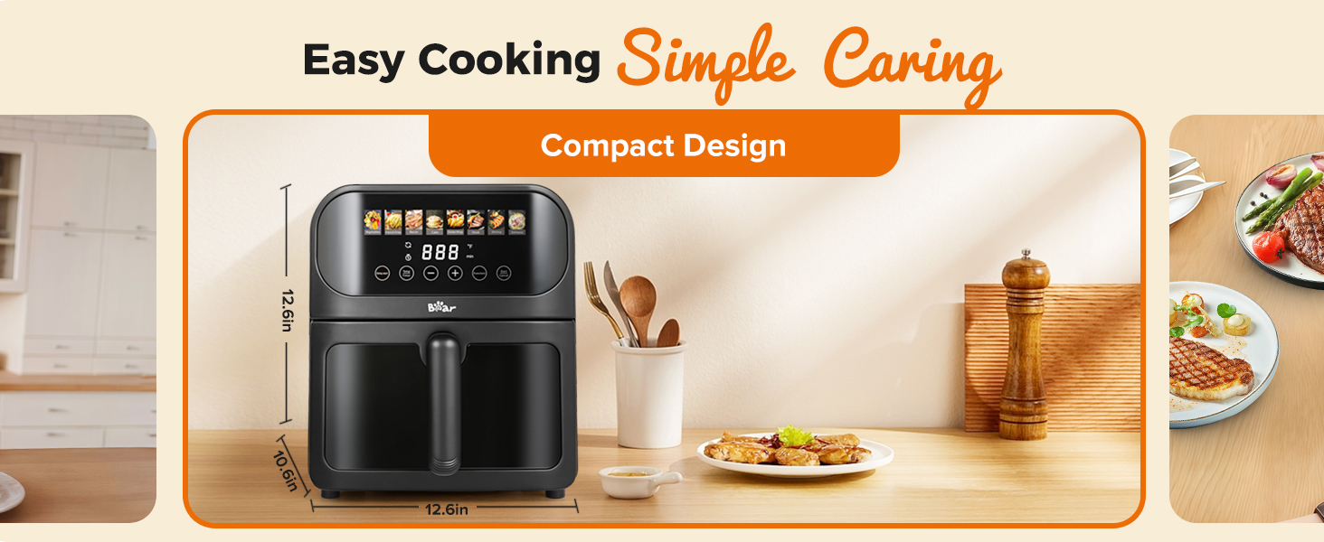bear air fryer 6.4qt compact sign