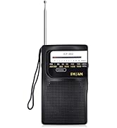 Radios Portable AM FM,Small Radio with Earphone Analog Tuning,Transistor Pocket Radio with Hand S...