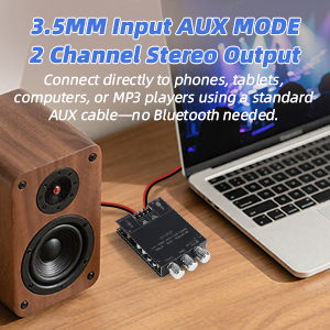 3.5MM Input AUX MODE 2 channel stereo output